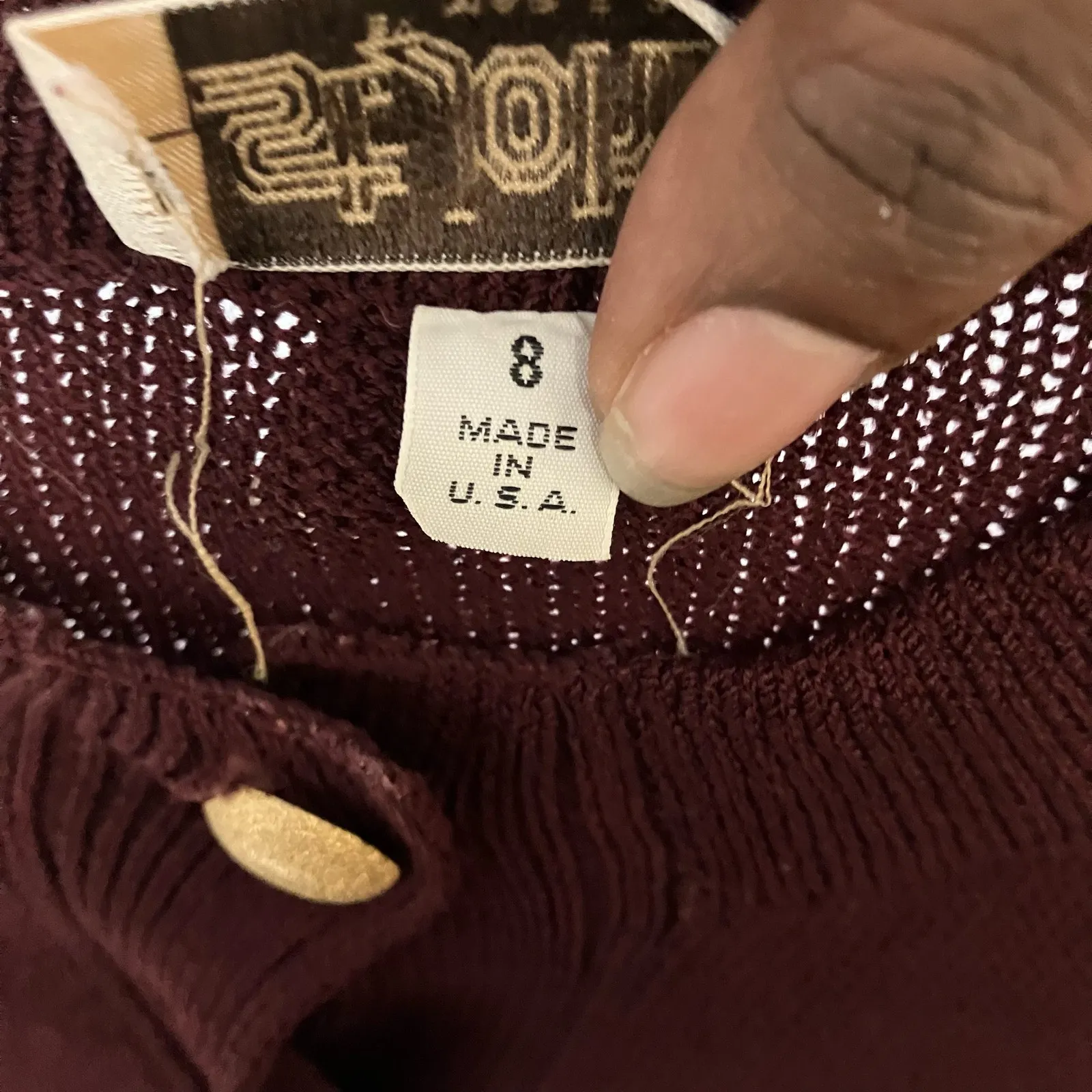 Vintage St. John By Marie Gray Womens Burgundy Knit Long Sleeve Dress Size 8 Red - Image 9