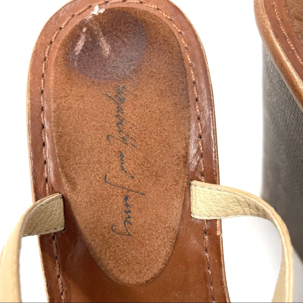 ELIZABETH & JAMES leather platform wedge sandals, size 7.5 - Image 13