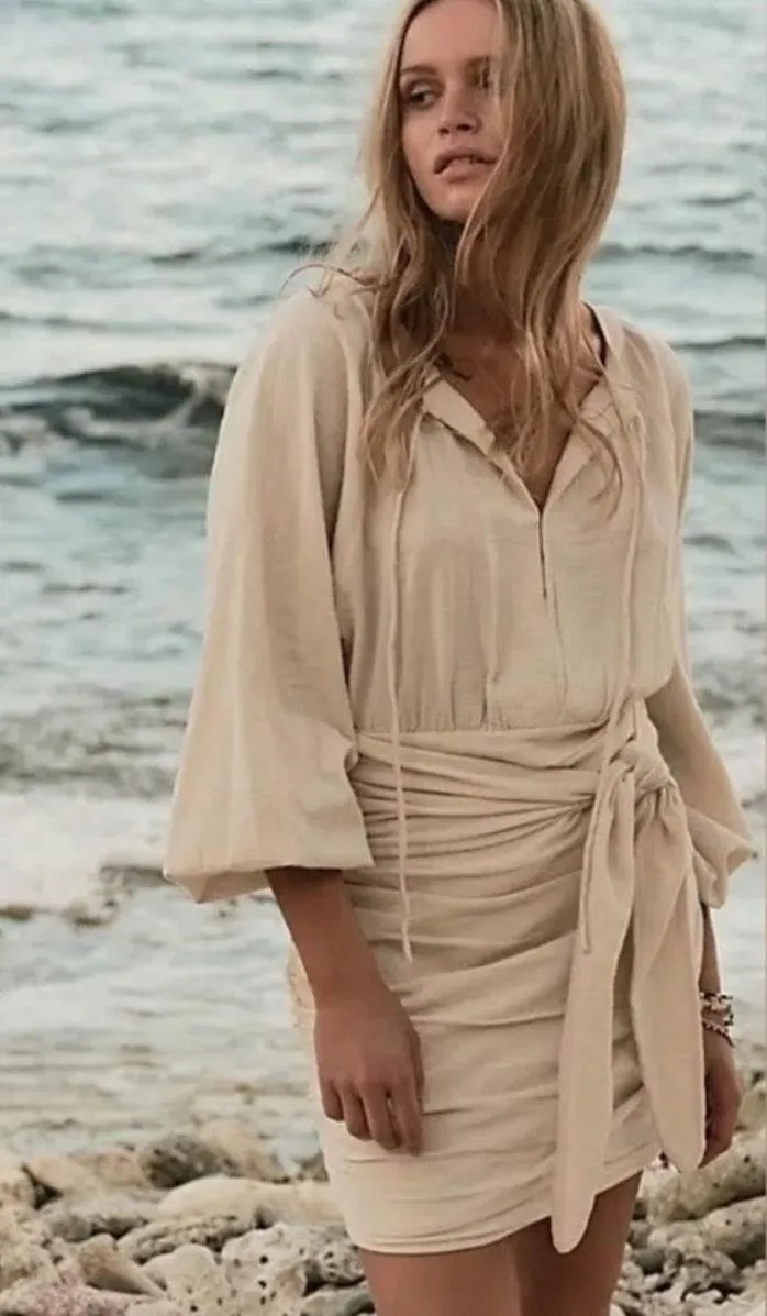 Free People Mini Gauze Dress Ivory - Image 4