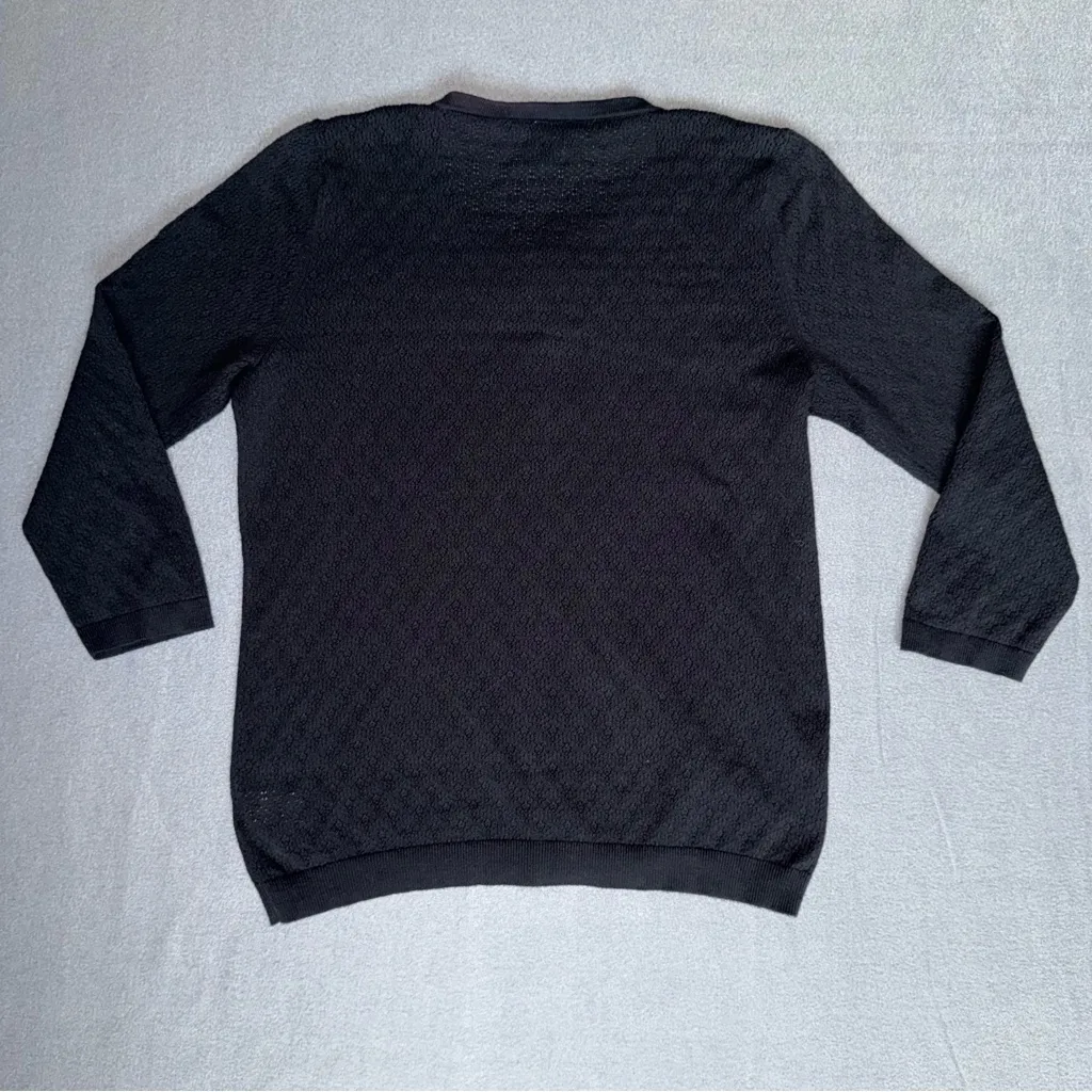 Talbots Women's Black Button-Up Sweater Pima cotton size medium Cottagecore‎ - Image 6