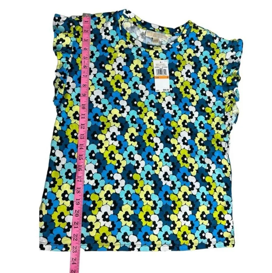 Michael Kors Women's Short Sleeve Limeade Colorful Print Sz S NWT - Image 2