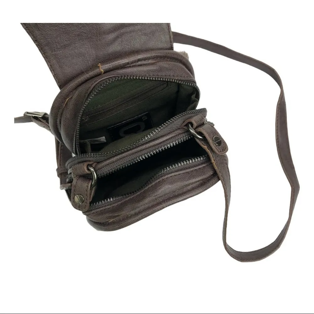 Sondra Roberts Fluffy Fur Bag Mini Leather & Faux Fur Crossbody Bag Brown - Image 14