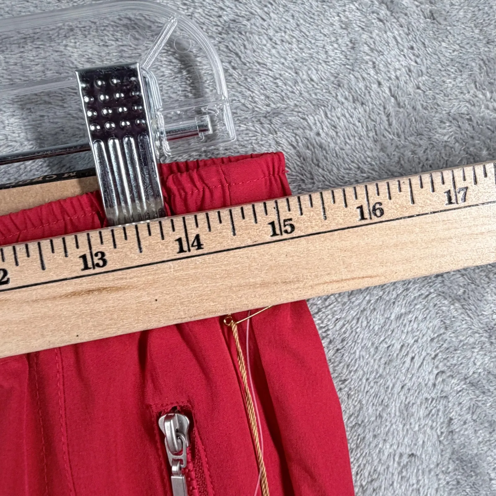 Peck & Peck Weekend Red Cargo Zip Pocket Capris Trousers M Y2K Bright Casual Size M - Image 11