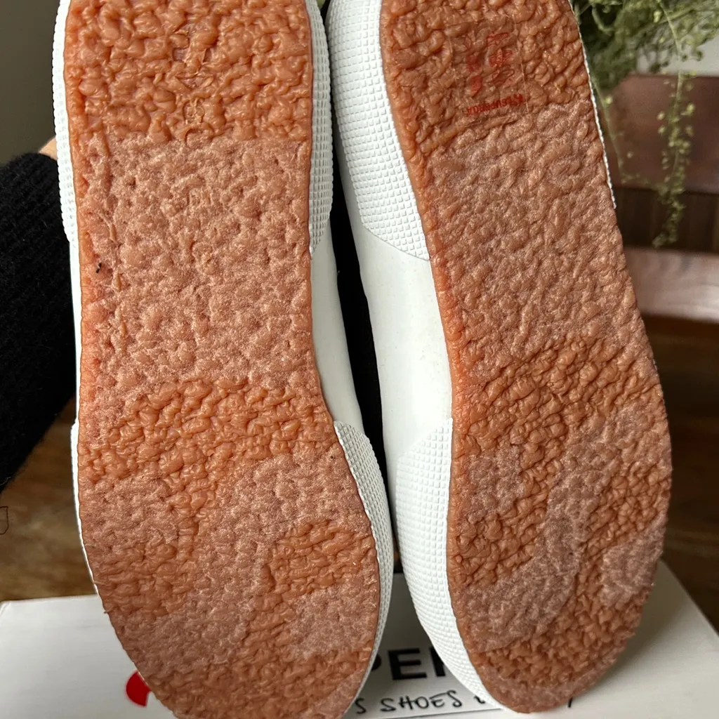 NIB Superga Black Cotu Classic Sneakers with White Accents - Image 4