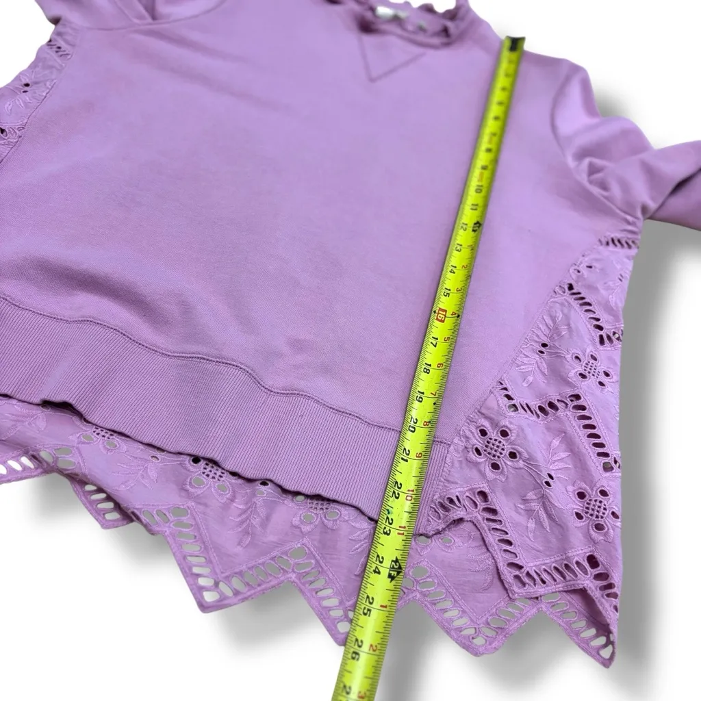 Forever That Girl Lilac Anthropologie Eyelet Sweater – Large - Image 7