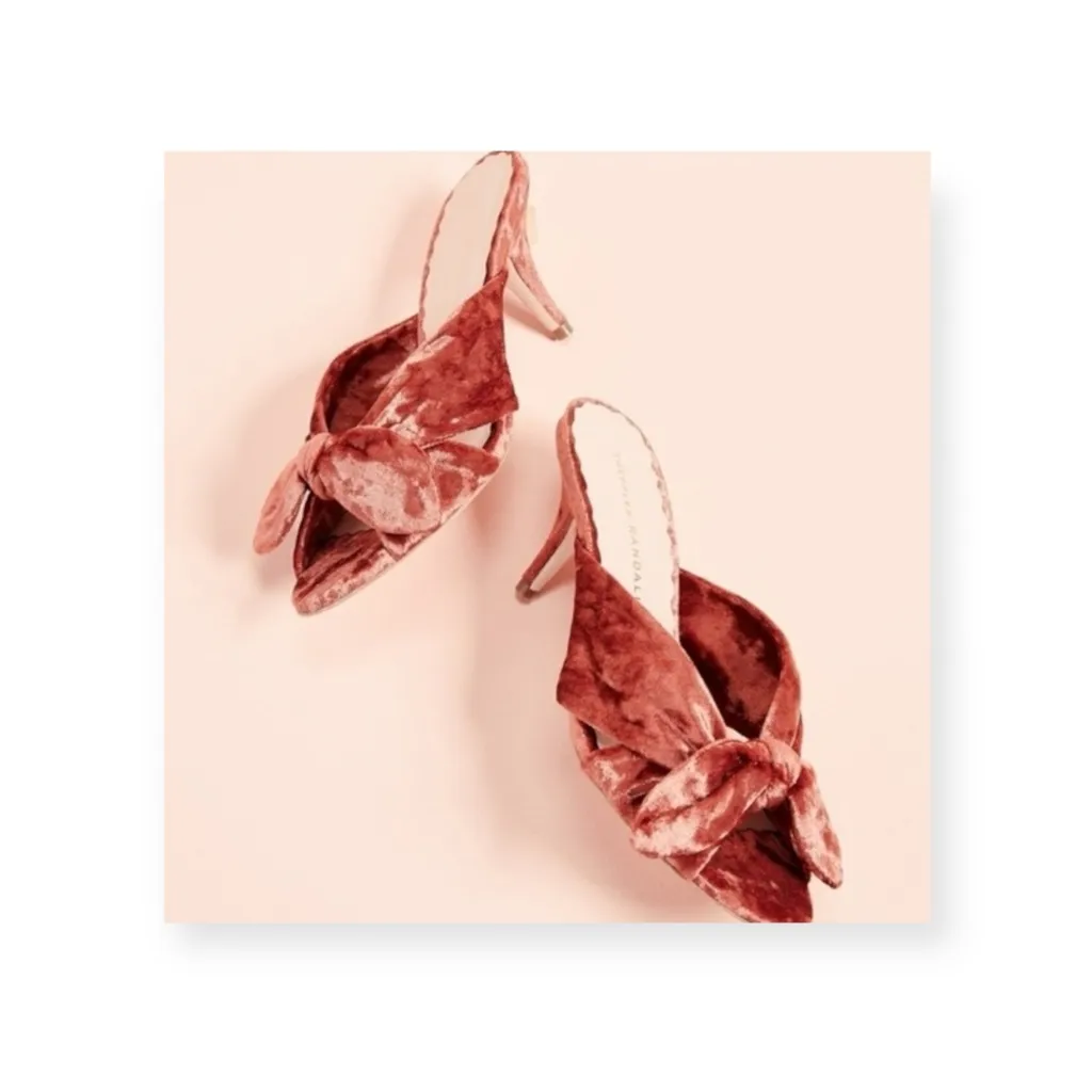 new Loeffler Randall š¤ Luisa Knotted Kitten Heel Sandals š¤ Brisque Velvet š¤ 10B - Image 15