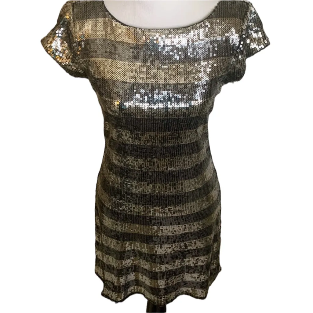 White House Black Market Sequin Dress Silver and Grey XS - Image 11