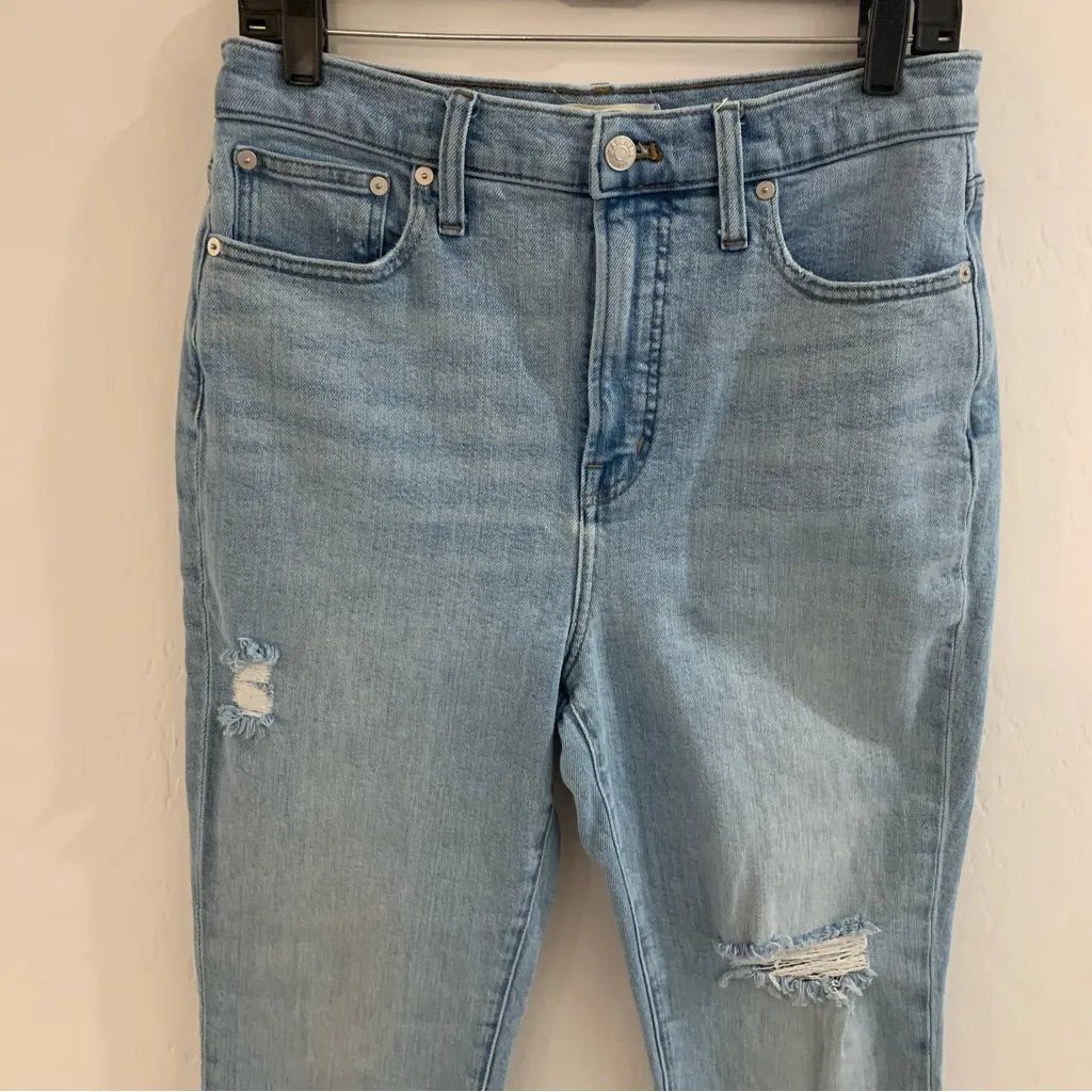 Madewell The Perfect Vintage Jean High Rise Distressed Raw Hem Jeans Size 29 - Image 5