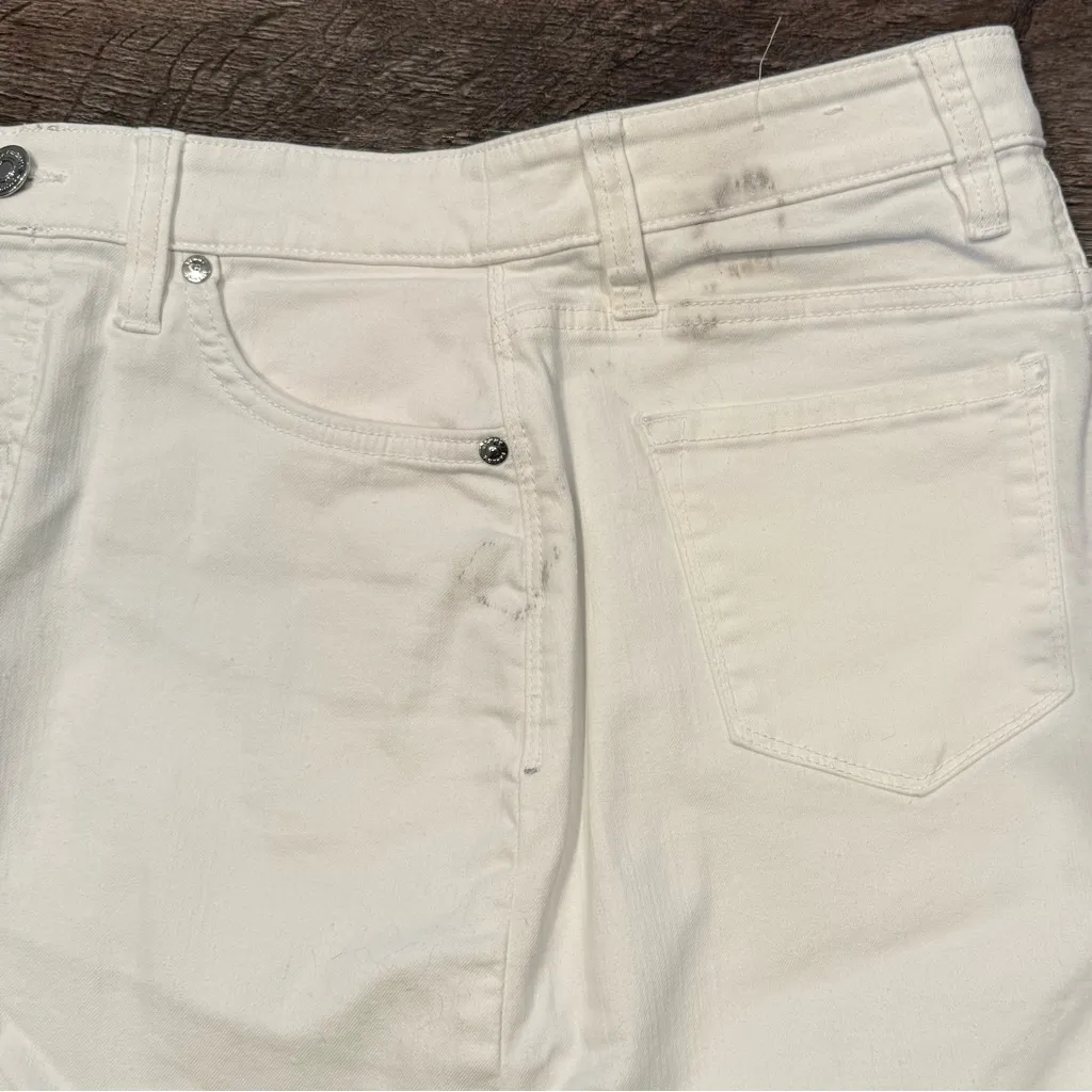 Tommy Bahama White Denim Ella Twill Skirt Size 0 Raw Hem Summer Vacation - Image 8