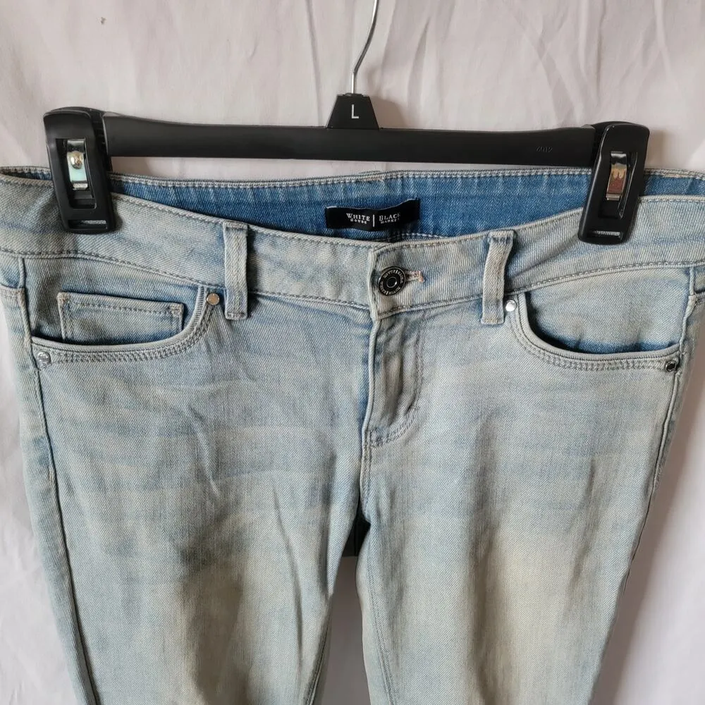 WHBM Light Acid Wash Low Rise Crop Ankle Zipper Modern Skinny Jeans Size 0 - Image 3