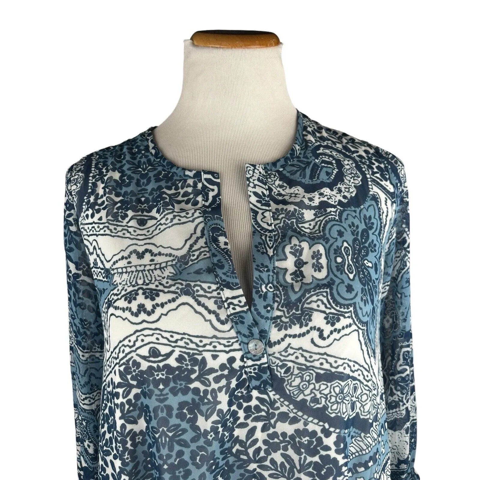 Show Me Your Mumu‎ Boho Spring Flowy Whimsical Top Small Blue - Image 3