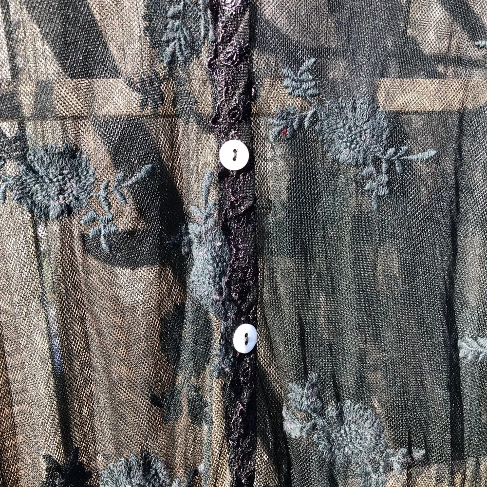 Gypsies Junkies Black Lace Long Sleeves Sheer Dress M Size M - Image 9