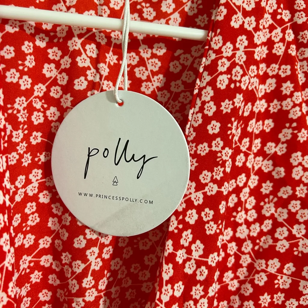 NWT Princess Polly Virgo Tie Front Romper Red‎ size 8 - Image 4