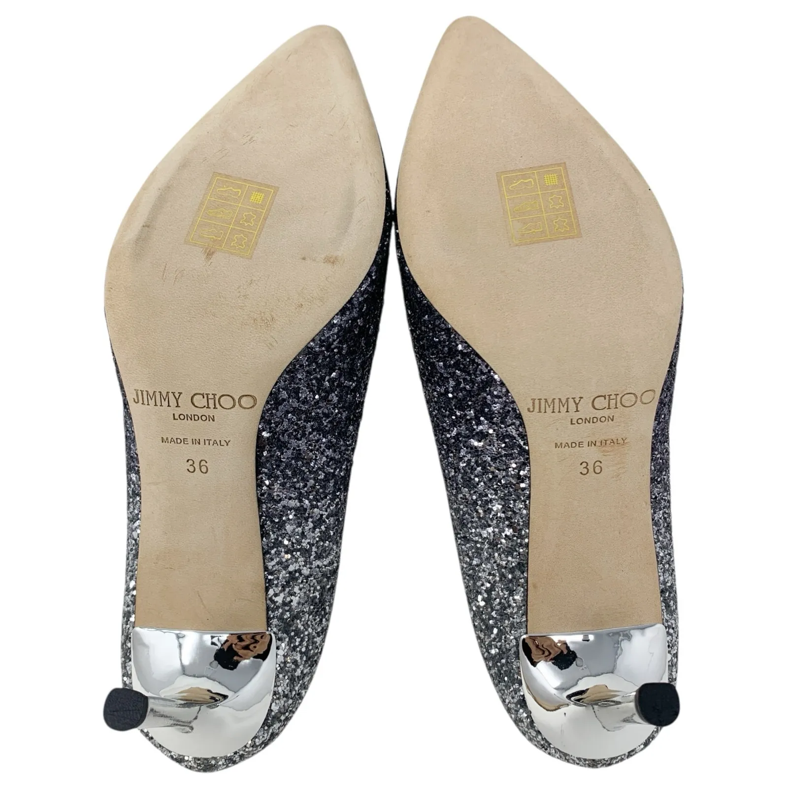 Jimmy Choo Romy 85 Fireball Navy Silver Ombre Glitter Pointed Toe Stiletto Pumps - Image 9
