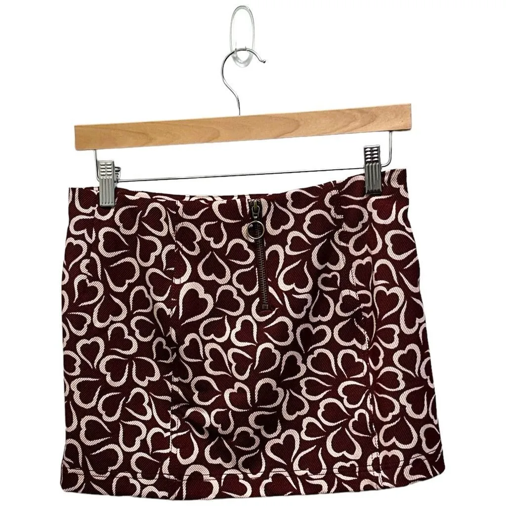 Urban Outfitters Love Print Mini Skirt Red Women's Size S‎ Casual Party Romantic - Image 3