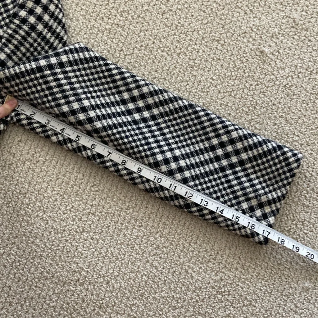 Linda Allard Ellen Tracy 100% Wool Coat Black White Tweed Style Tailored Size 14 - Image 4