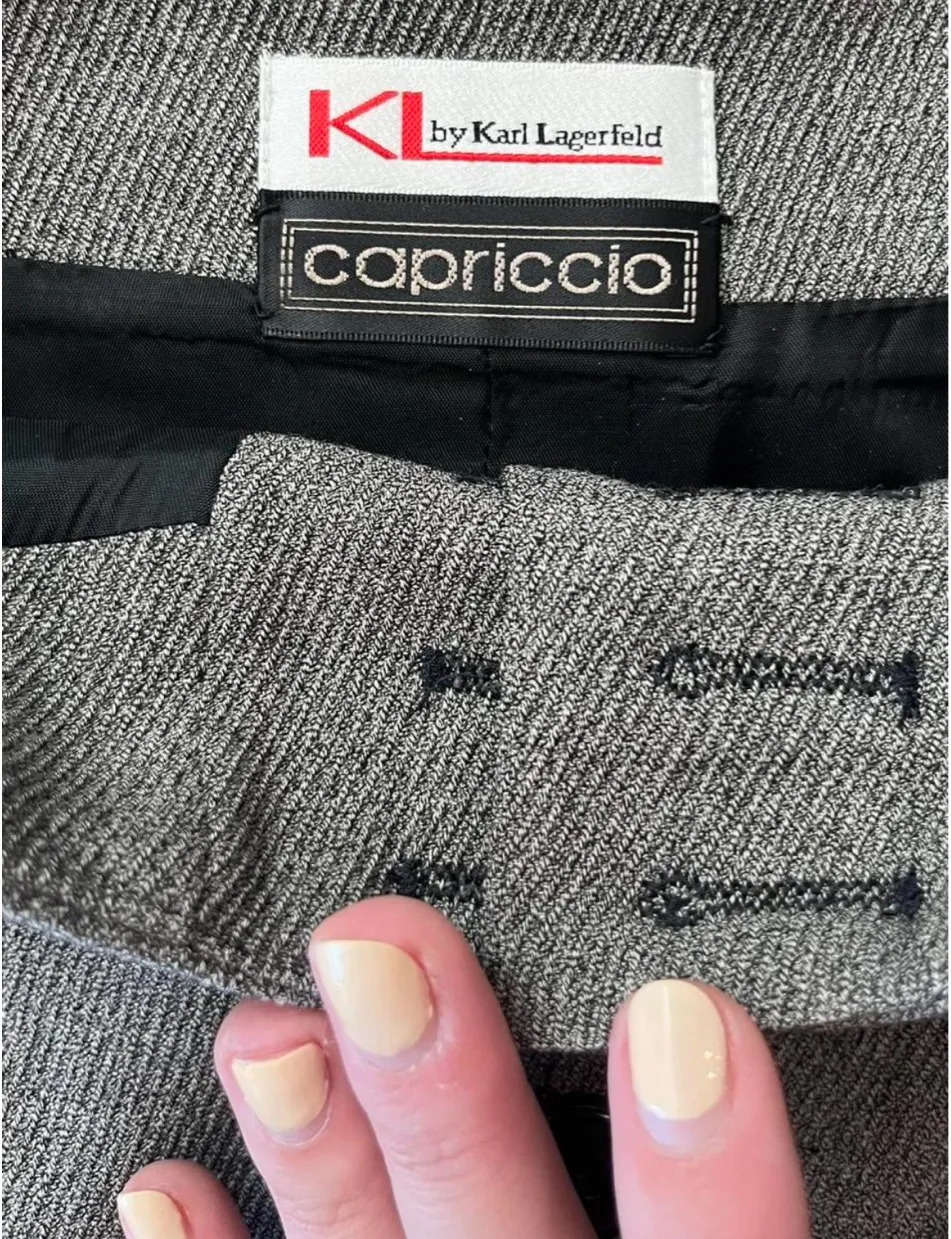 KL Karl Lagerfeld Button Up Grey Midi Skirt 6 - Image 2