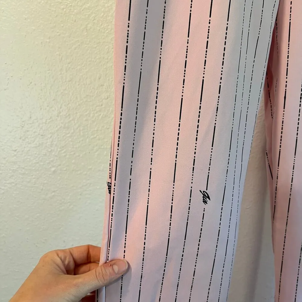 I AM GIA Pink Pinstripe Dominique High Rise Cropped Pants Size Small - Image 5