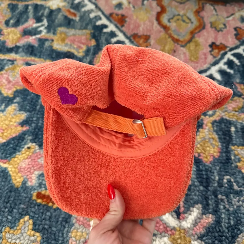 By Anthropologie Orange Terrycloth Baseball Hat - Image 4