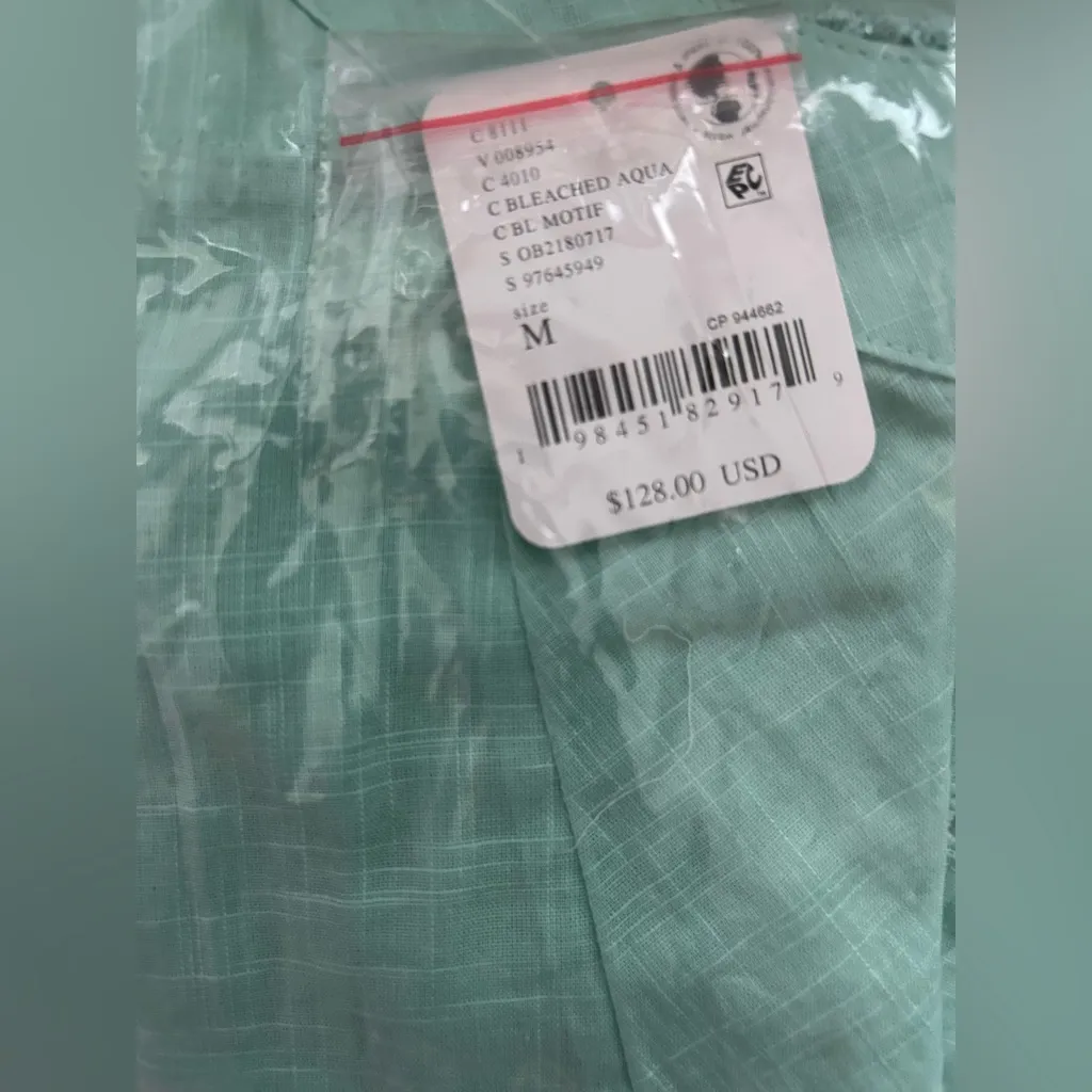 NWT free people charlotte tunic in bleached aqua sz medium cotton lacy  tank - Image 4