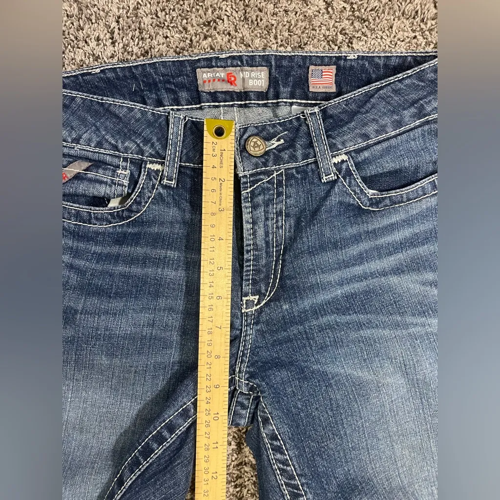 Ariat FR Jean Blue Midrise Boot Stretch Denim Flame Resistant CAT 2 Women’s 30R - Image 8