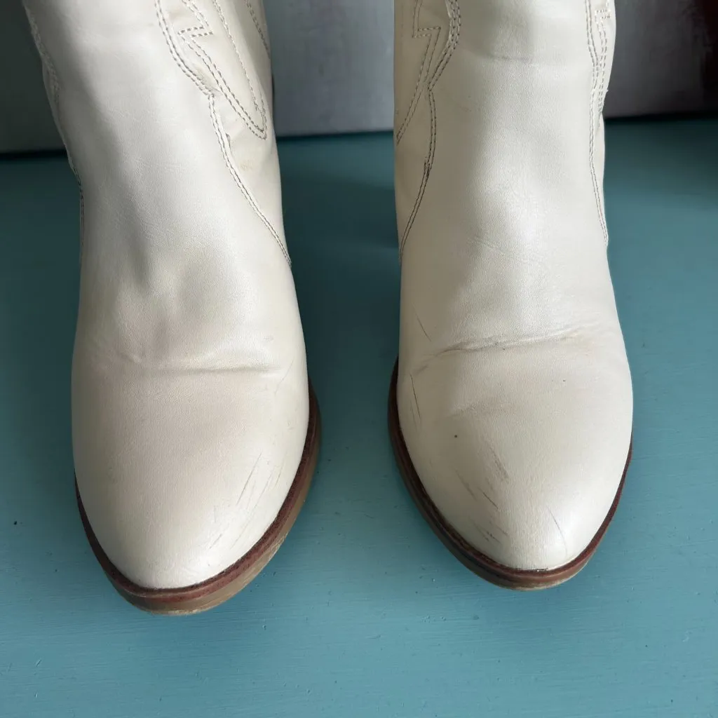MIA Raylyn Western Boots Ivory Western Heeled Boot Size 7 Rodeo Pointed Toe - Image 3