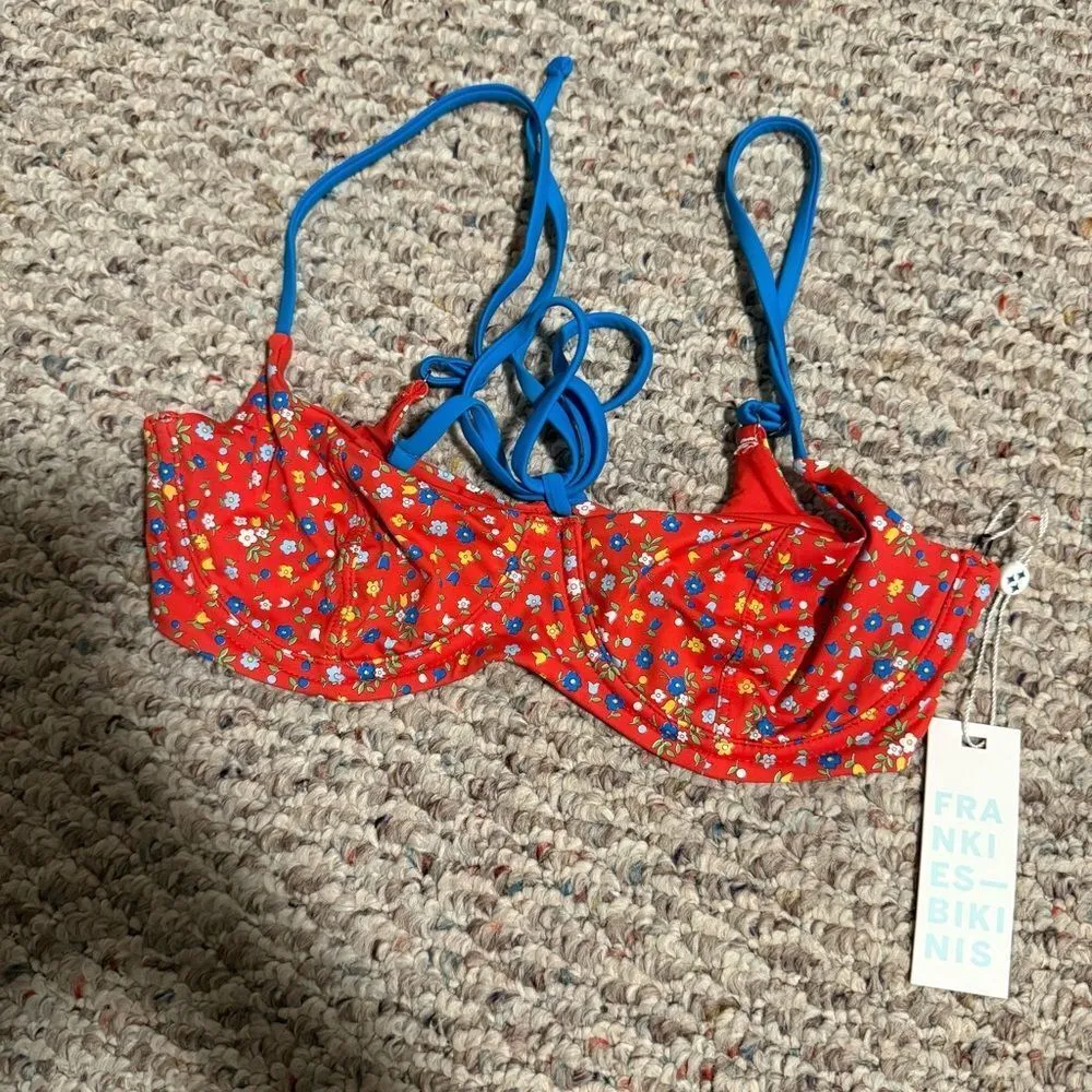 NWT Frankie’s bikinis cola underwire bra in seaside farm- Size XS - Image 9