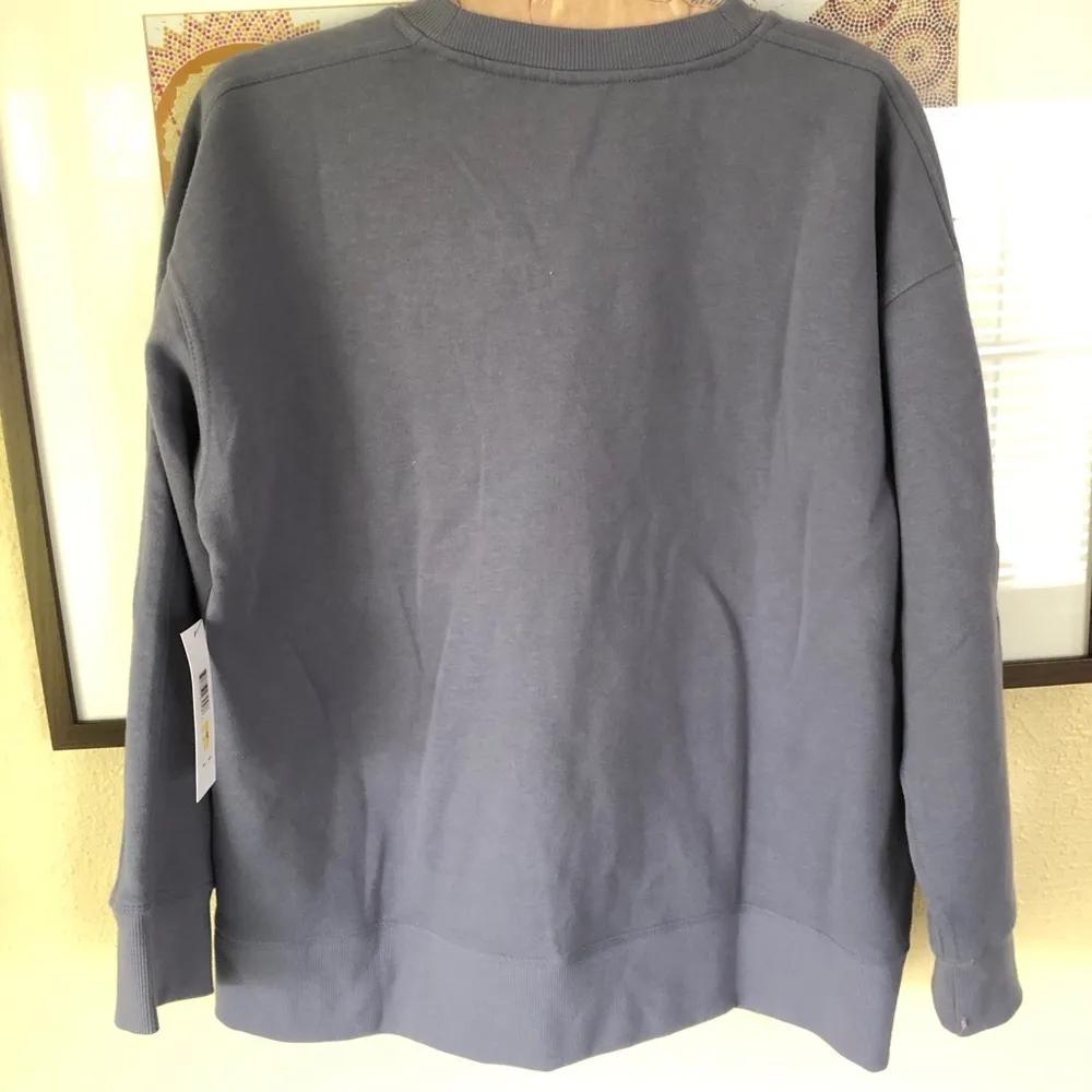 🆕️ DKNY Sport Women's High Low Drop Shoulder Longline Pullover Sweatshirt Blue Size M - Image 11