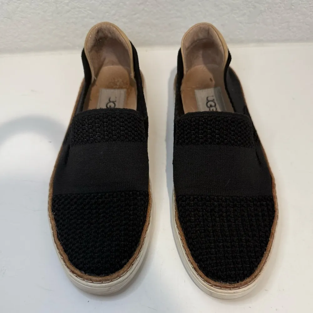 UGG Sammy Knit Slip On Sneakers Black Tan Size 6 - Image 2