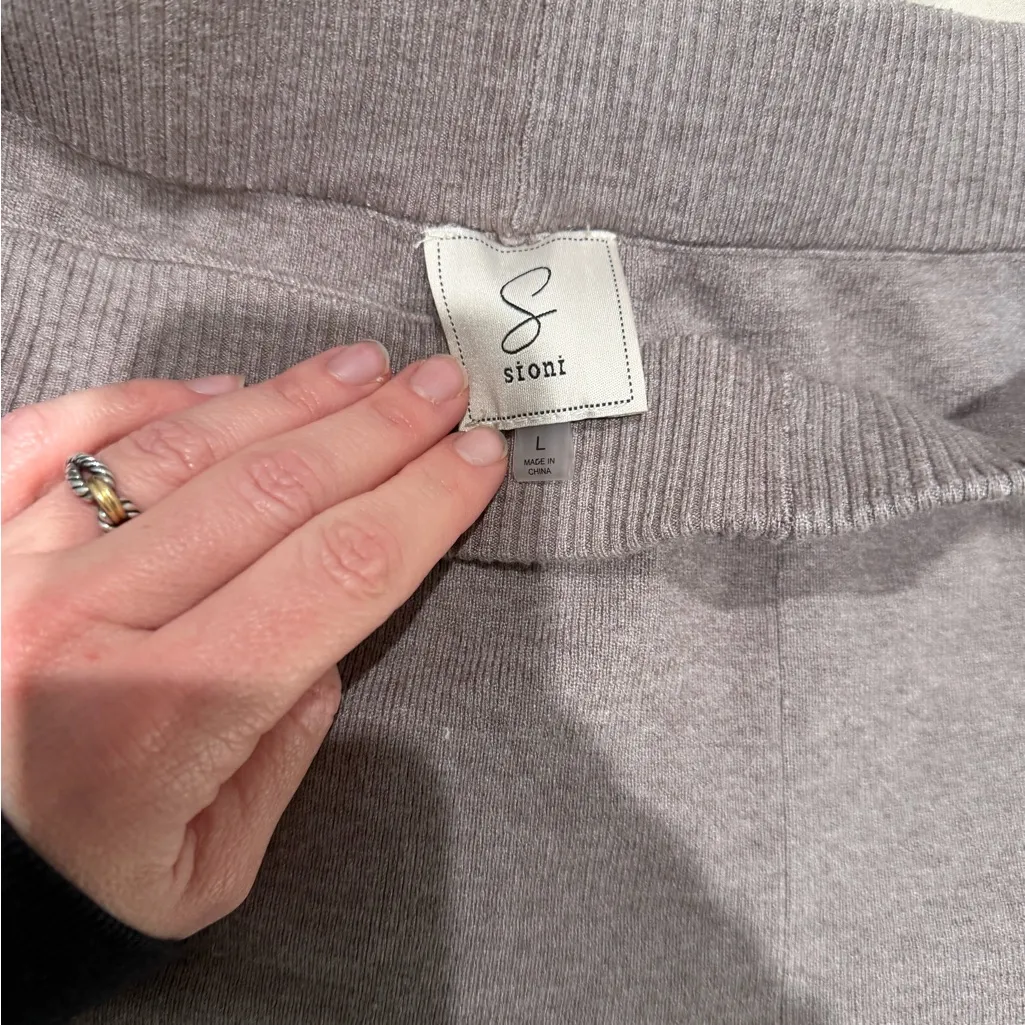 Sioni Lounge Pants wide leg crop Gray Size L - Image 2