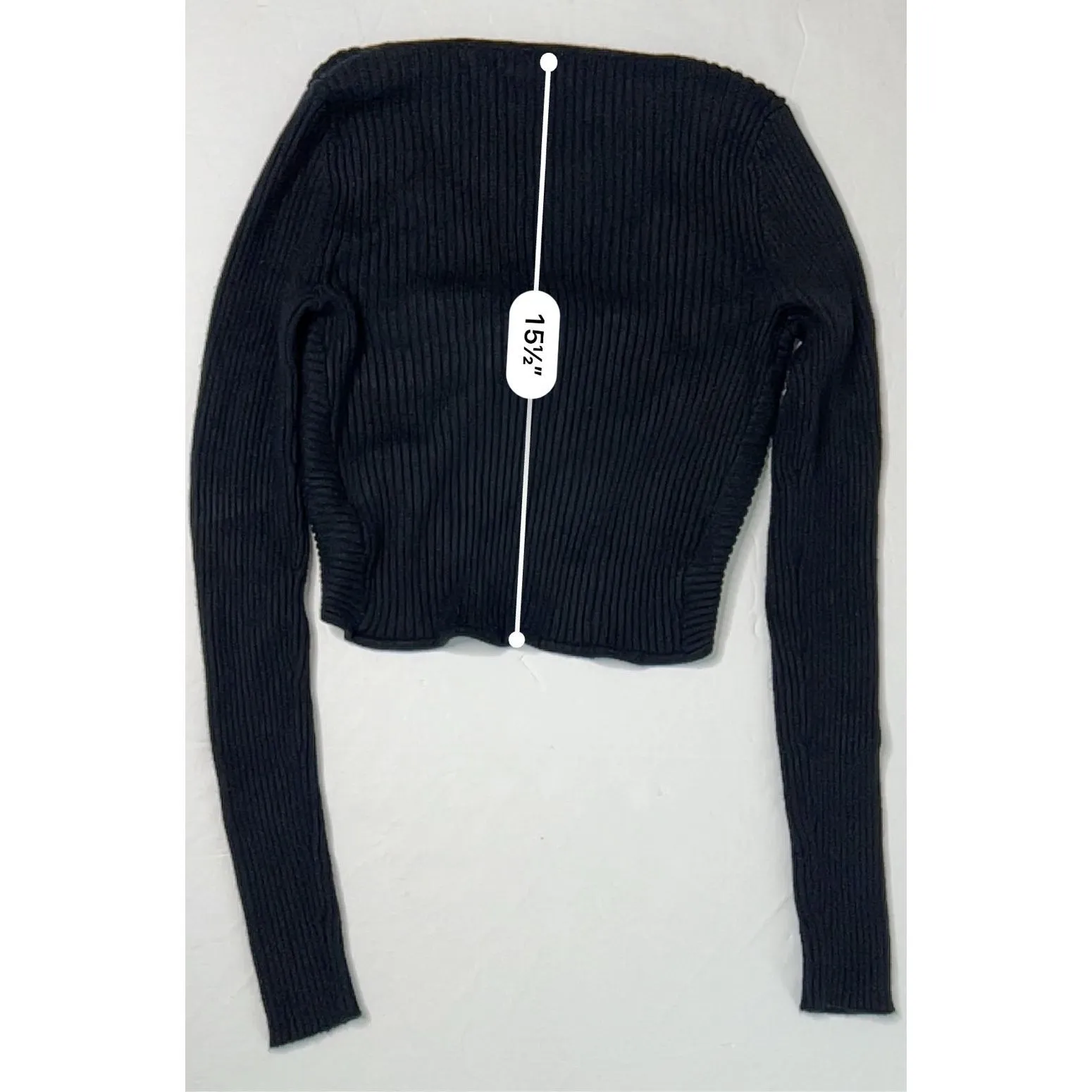 Abercrombie & Fitch Twist Front Ribbed Tank Sweater Cropped Black SMALL Y2k Goth - Image 7