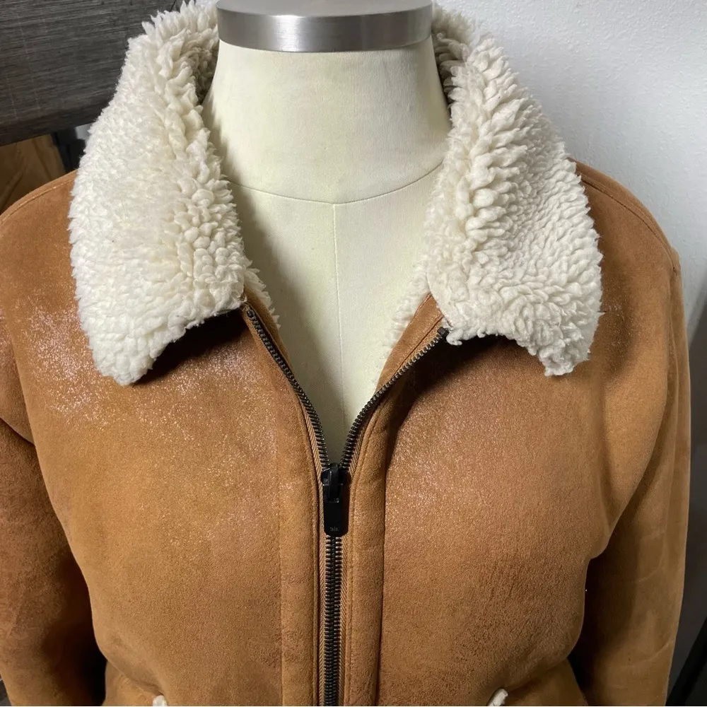 thick faux sherpa lined coat size xl - Image 5