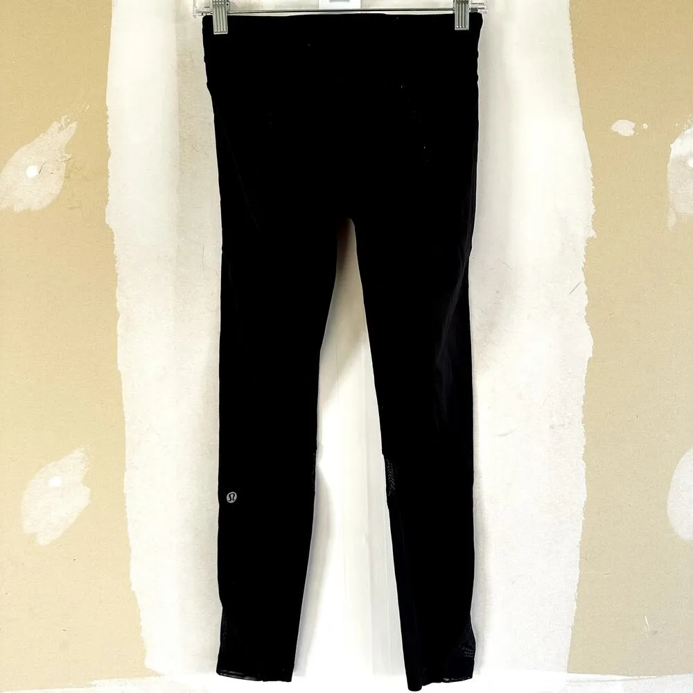 Lululemon Inspire Tight II Mesh Black Luxtreme 7/8 Sweat Wicking Zippers 4 - Image 5