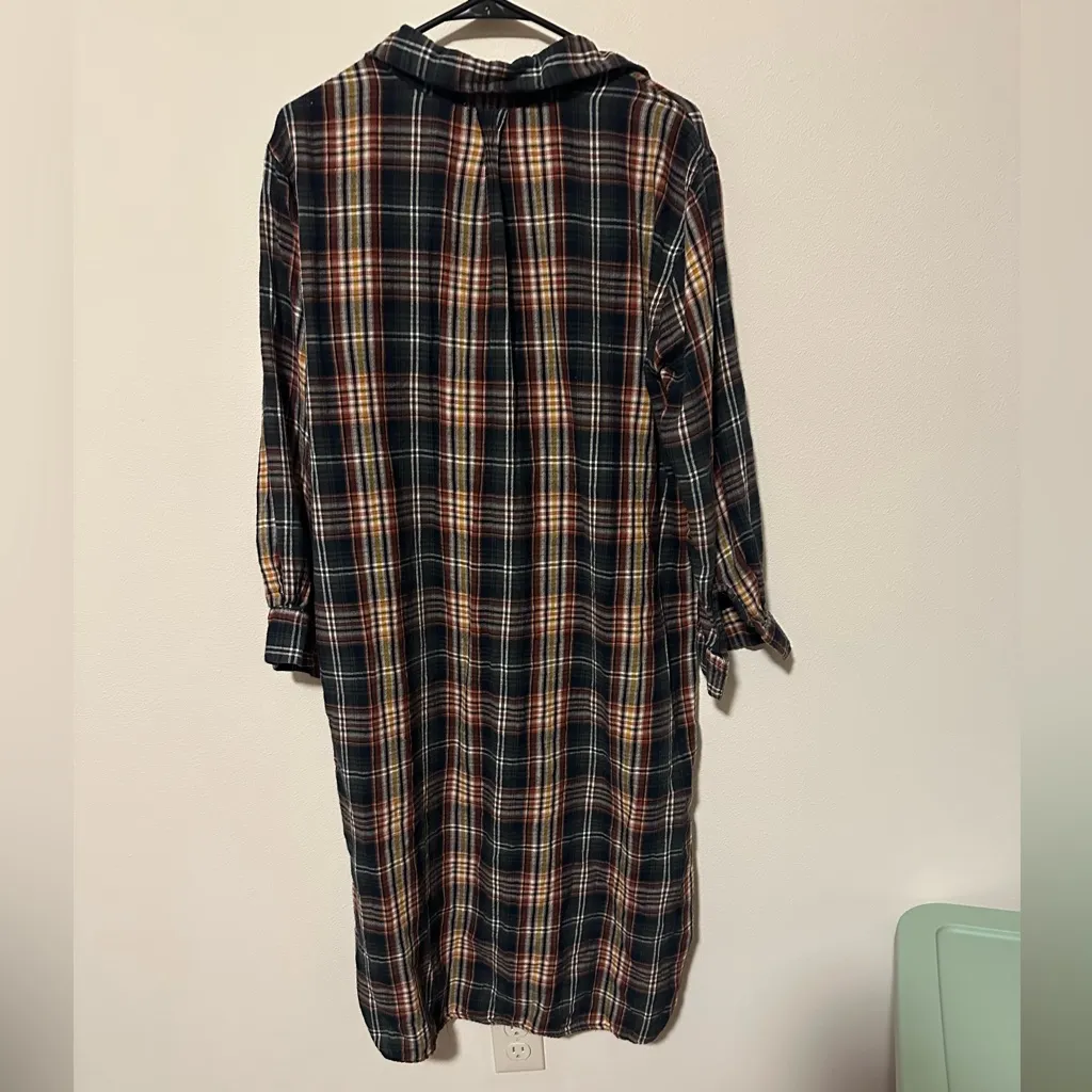 Natural life Cooper Shirt Dress - Navy Rust Plaid size medium - Image 3