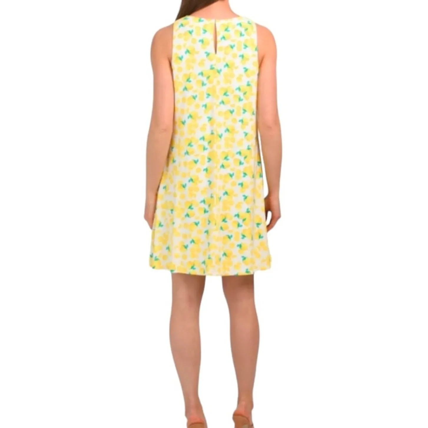 Pappagallo XL Dress Retro Stretch 60s Lemon Sheath Vacation Cruise Travel Casual Yellow - Image 2