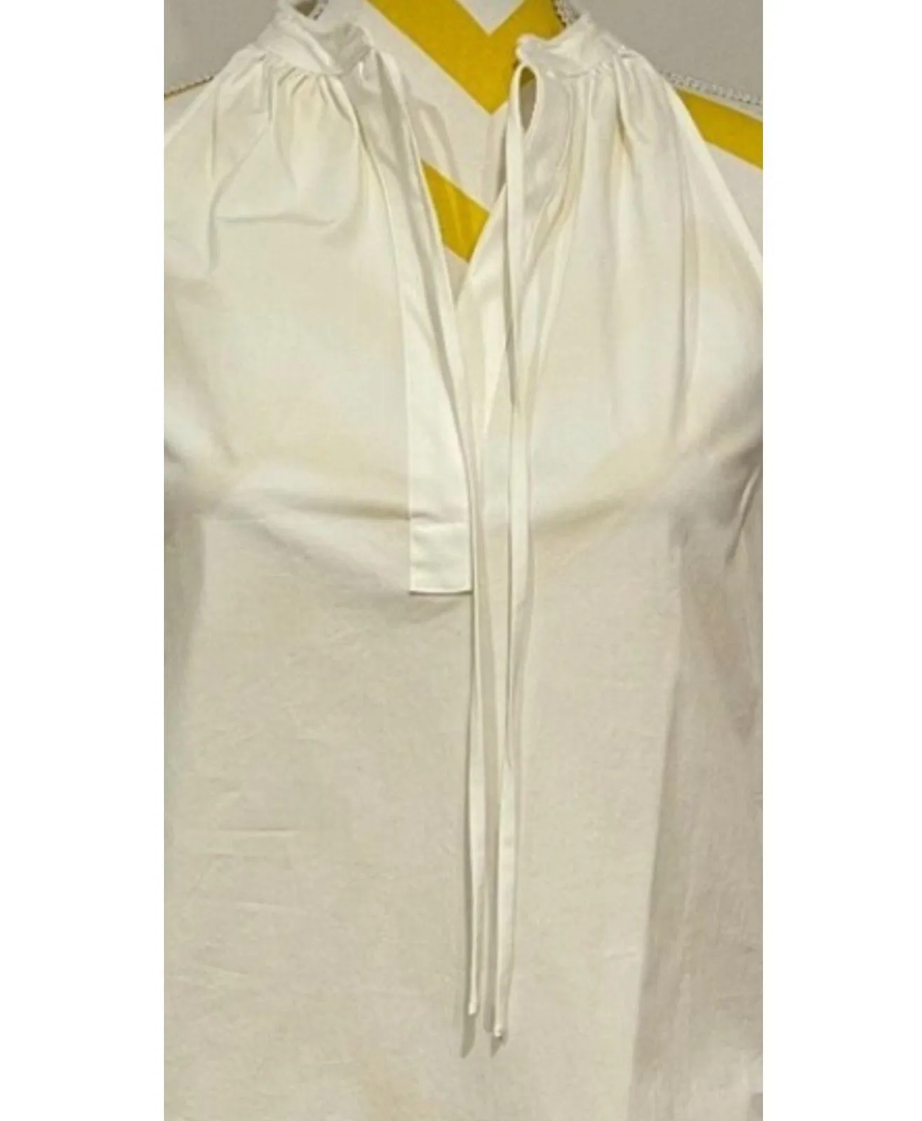 Theory White Nallane Light Poplin Dress Size 0 V-neck shift dress - Image 5