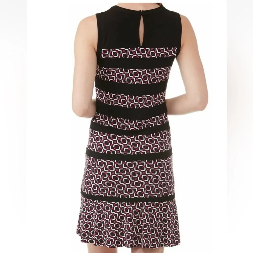 NWT MICHAEL  Foulard Paneled Geo Fit and Flare Dress Size M - Image 6