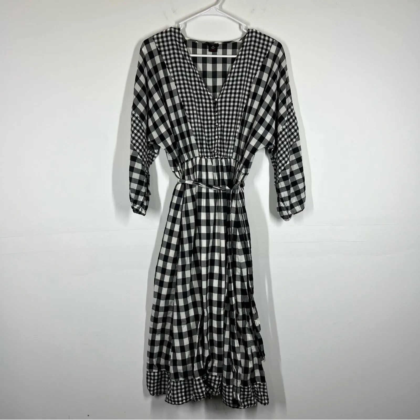 J Crew Tie Waist Button Front Dress in Organic Cotton Size XS - Image 3