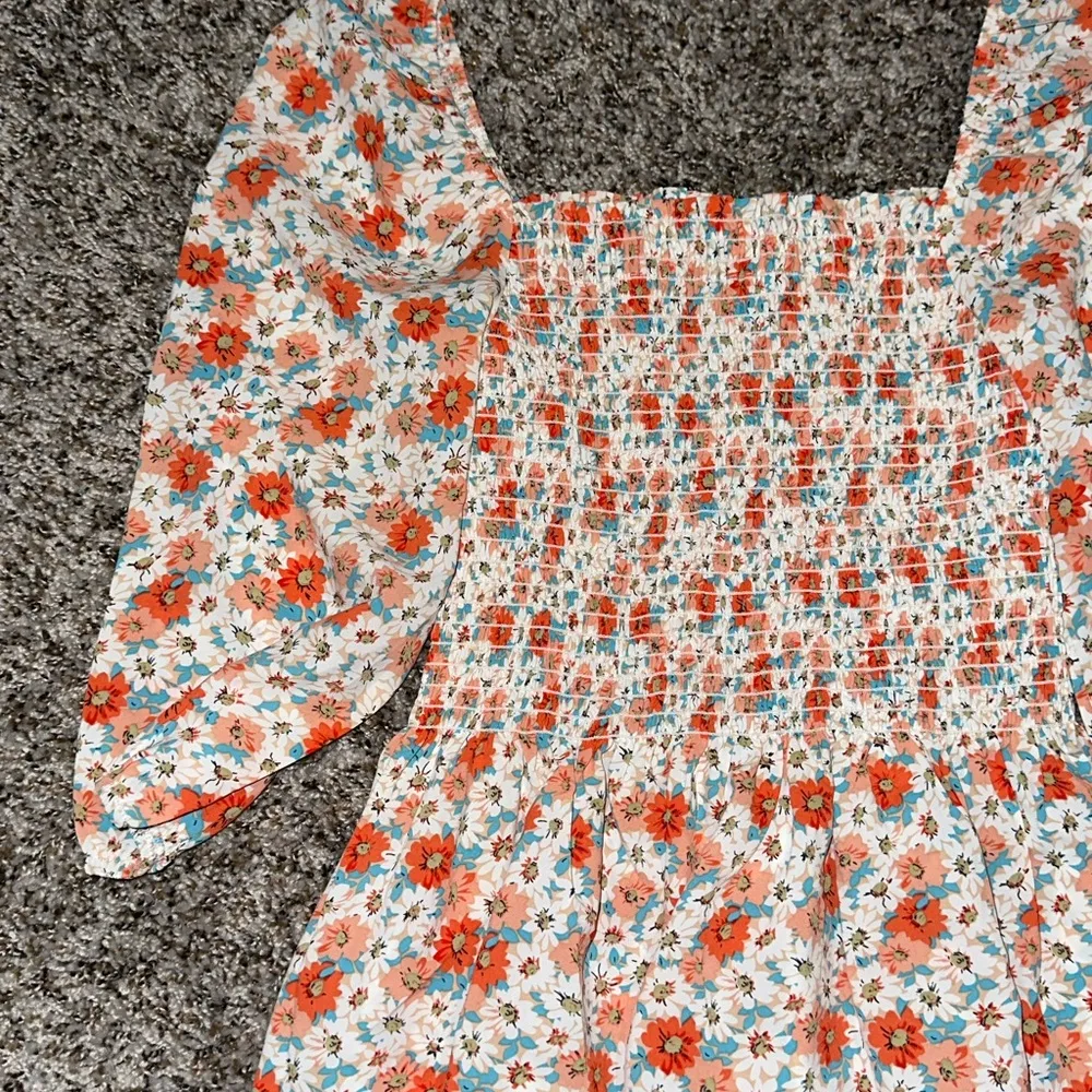 Pink Lily Boutique Women’s Floral Blouse Puff Sleeves Top - Image 3