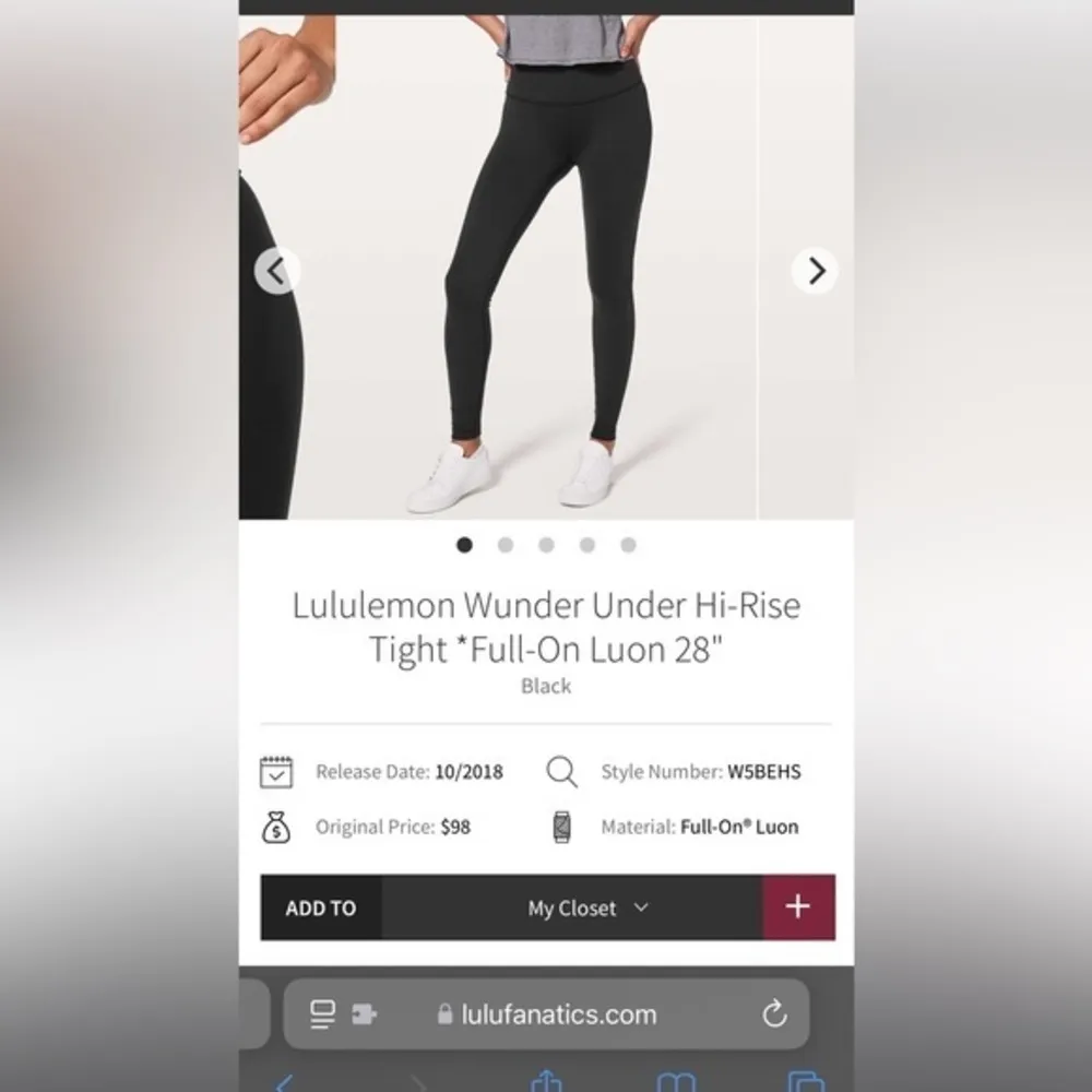 Lulu lemon‎ wunder under high-rise tight size 6 - Image 2