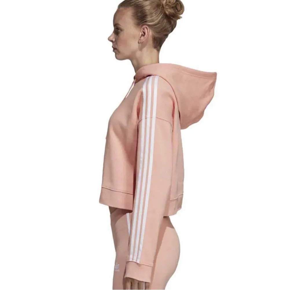 Adidas Originals Light Pink Cropped Hoodie Sweatshirt Size XS - Image 3