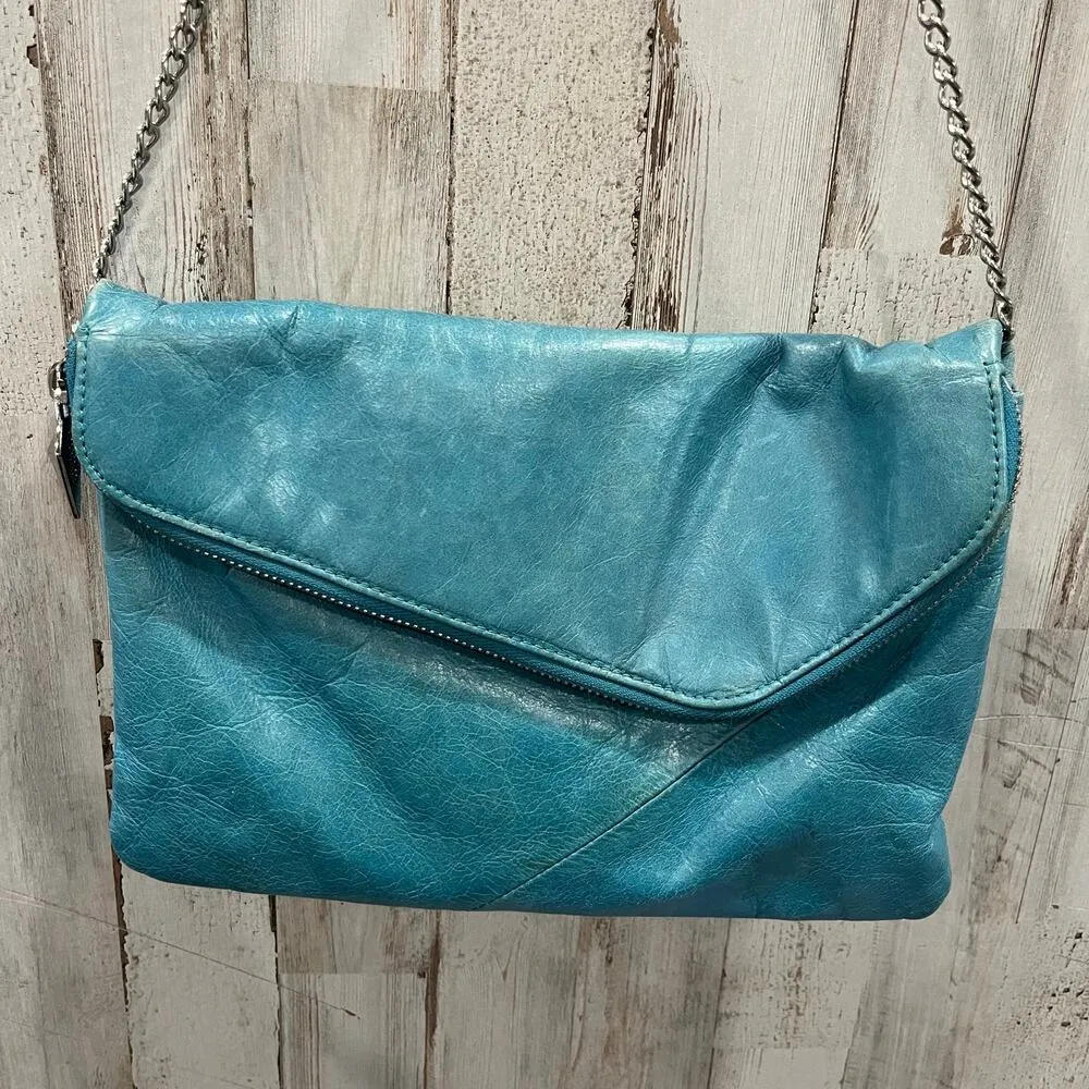 Hobo The Original Daria Blue Leather Crossbody Purse Clutch Wallet Bag Vintage - Image 2