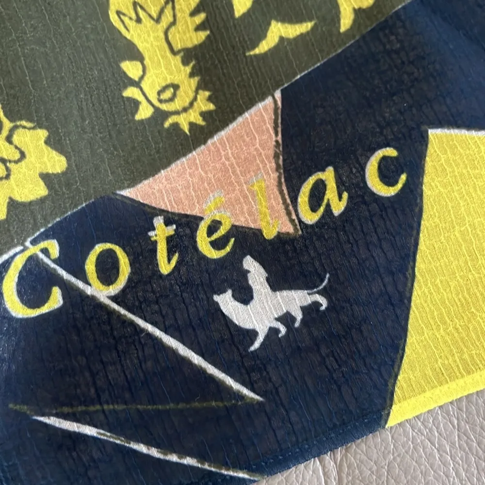 Cotelac Chickens And Animals Abstract Art Scarf Yellow - Image 5