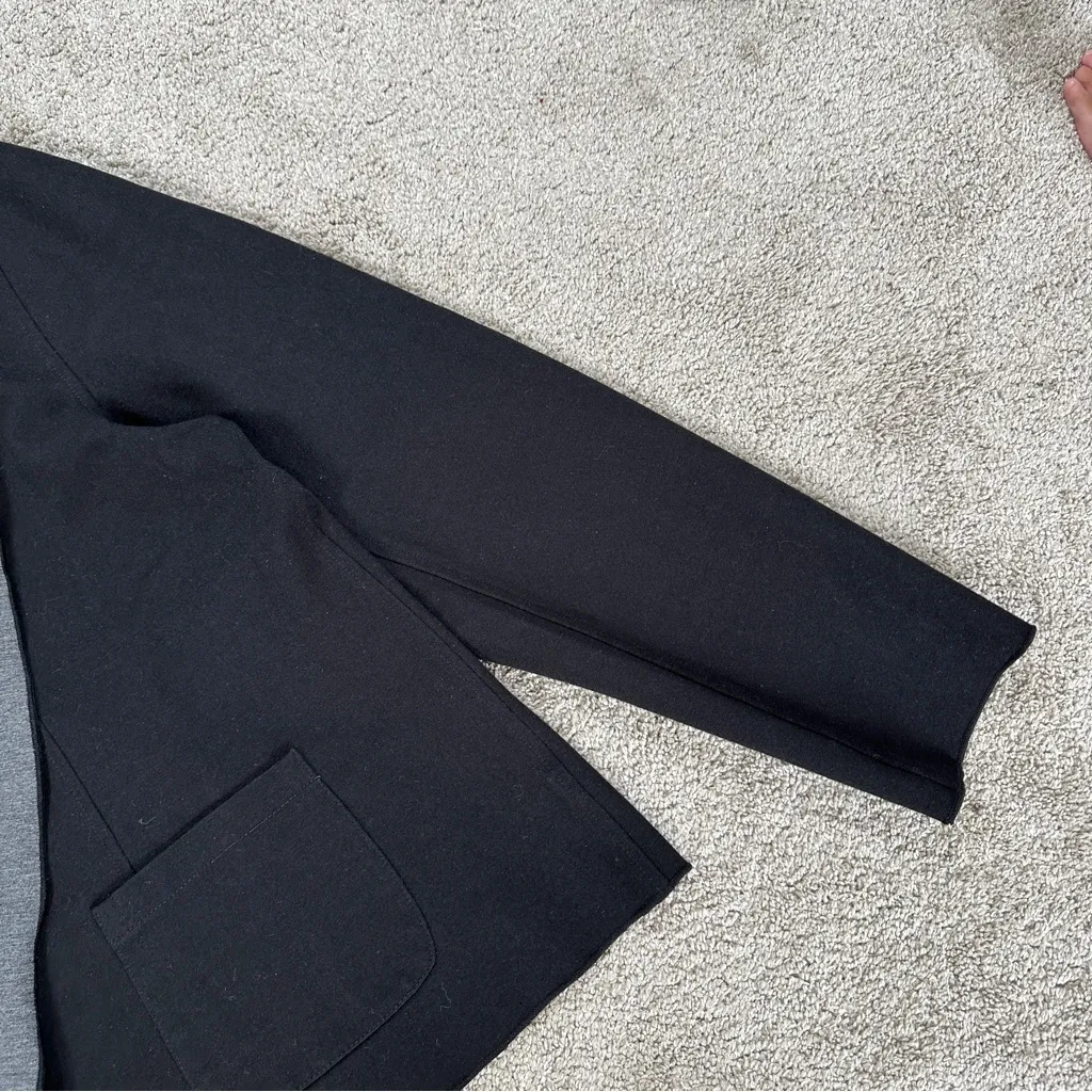 Habitat Women’s Open Front Cardigan Sweater Longlseeve Lagenlook in Black Gray L - Image 6