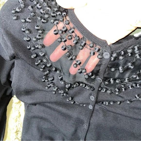 ge Valentino beaded cardigan with beautiful Black Size L - Image 2