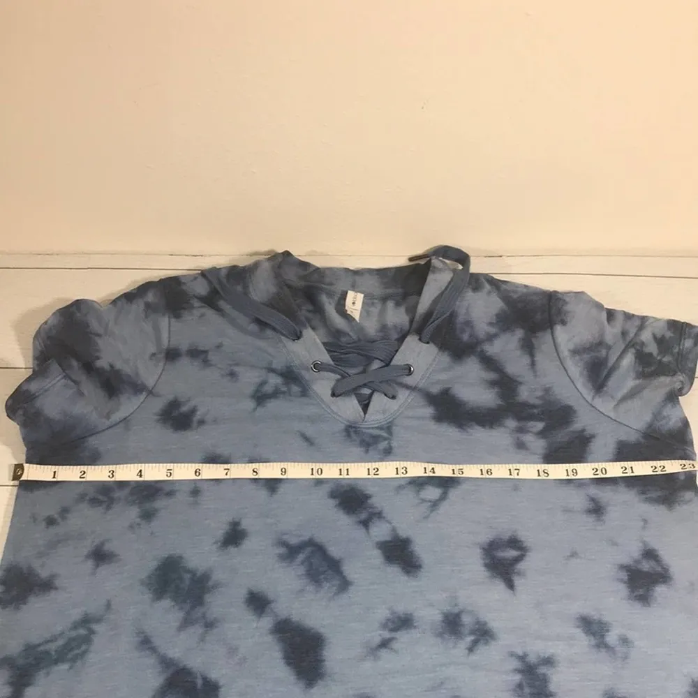 Ideology Blue Lace Up Tie Dye Tunic Sweatshirt Size 1X NWOT - Image 50