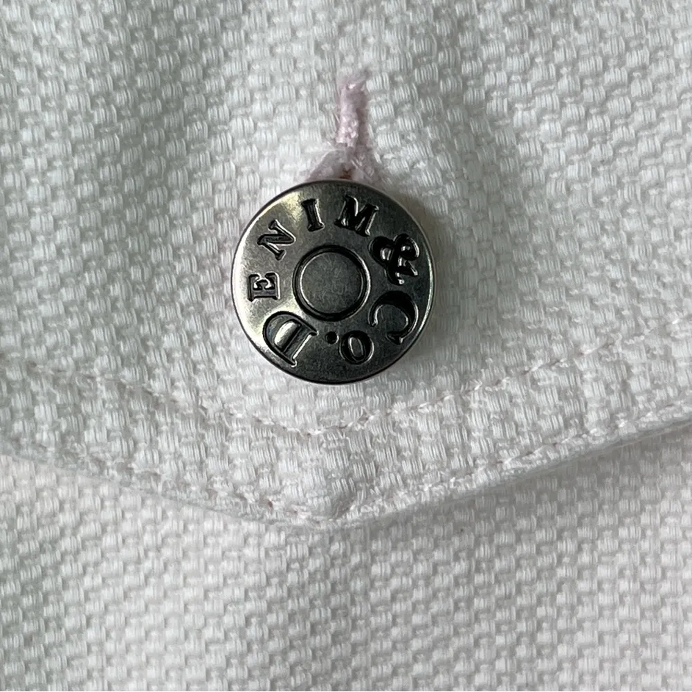 Denim & Co Size Large Denim Jacket w/Embroidered Jacket 2 Front Button P… Yellow - Image 4