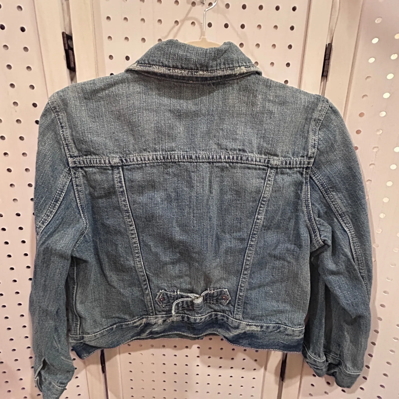 American Eagle Outfitters Denim Jacket Distressed Blue Size L - Image 5