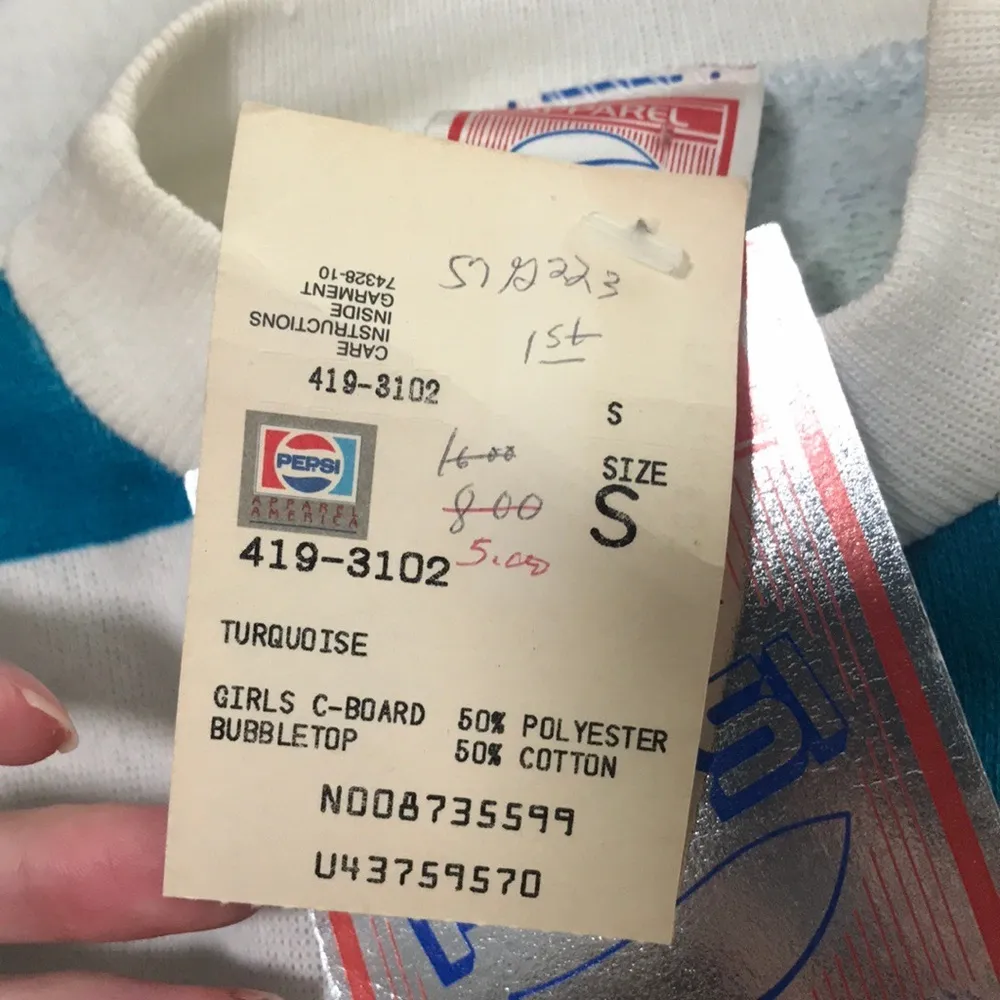 Pepsi 1986 80s Deadstock Retro Crop Sweater Shirt - Image 4