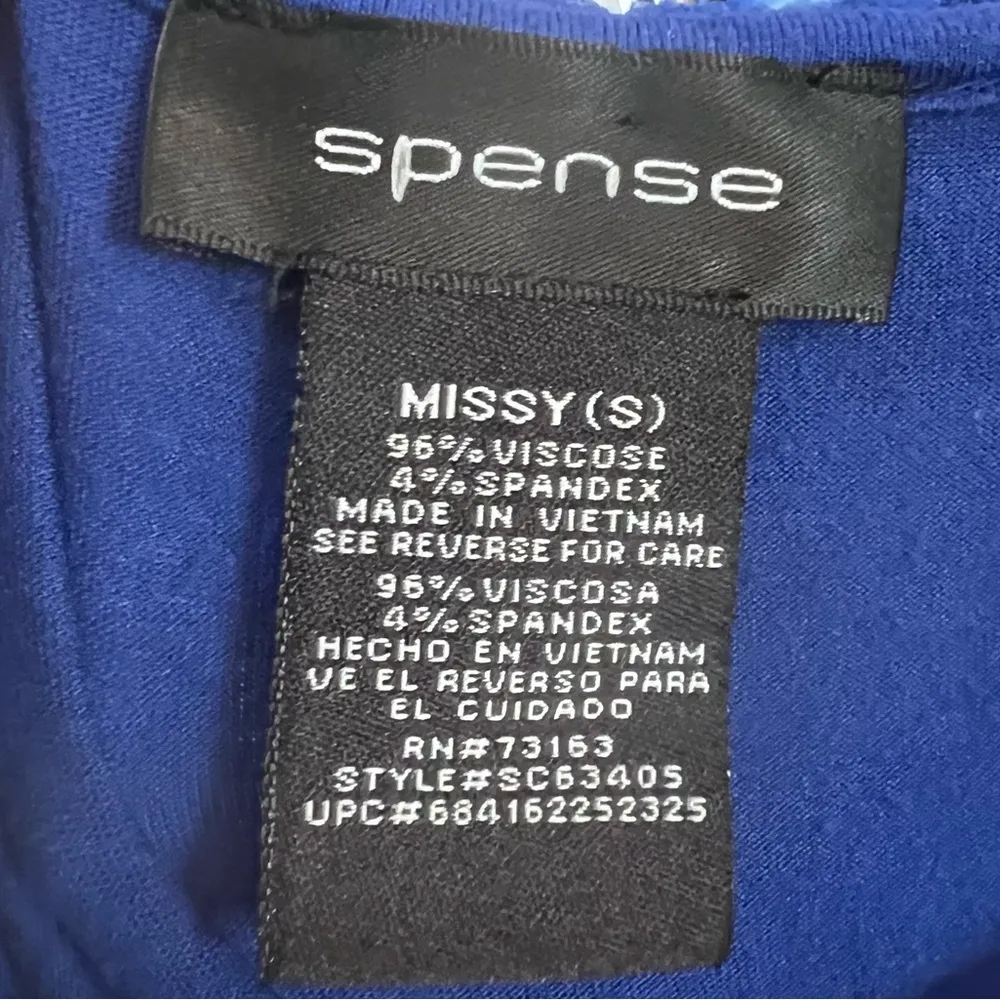 Spense cobalt blue smocked ruffle dress size small - Image 3